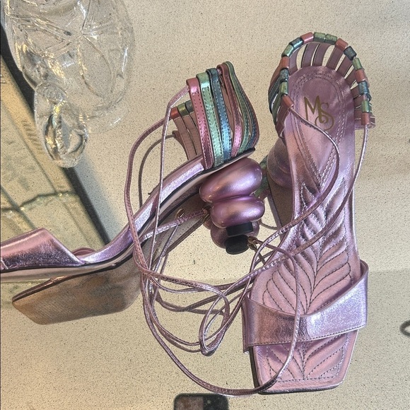 Metallic MS Purple Strappy Women's Sandals 6 - Picture 1 of 8